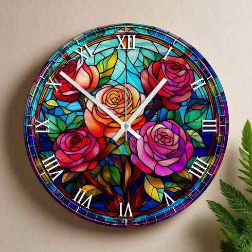 Roses Suncatcher Effect Clock